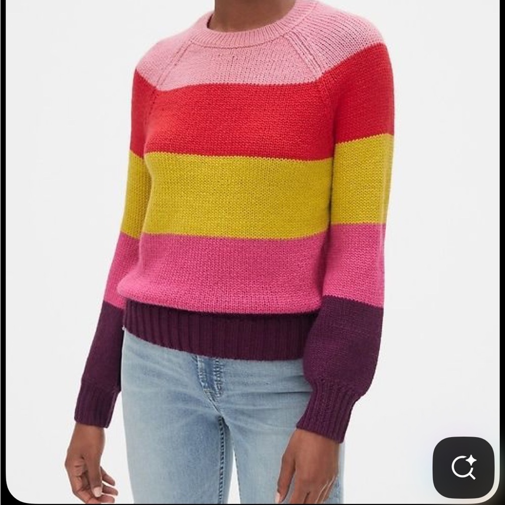 Gap striped multicolor rainbow sweater size medium